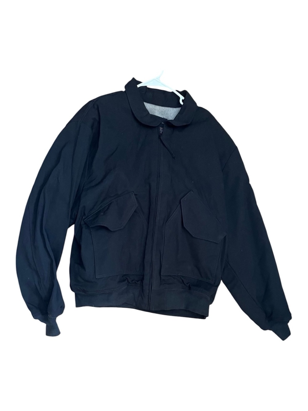 Gibson and Barnes Black Bomber Jacket with Flap Pockets
